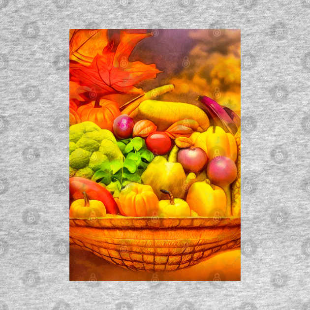 Colorful fruits and vegetables in a basket by AnnArtshock